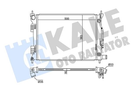 HYUNDAI радіатор охолодження i20,Solaris,Kia Rio III 1.25/1.6 08- Kale 342280