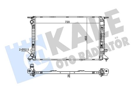 VW Радіатор охолодження Audi A4/5/6,Q3/5 1.8TFSI/2.0TDI 07- Kale 342340