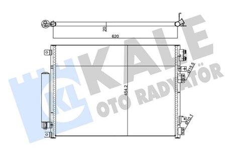 CHRYSLER Радіатор кондиціонера (конденсатор) з осушувачем 300C 04- Kale 343140