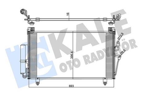 MITSUBISHI Радіатор кондиціонера (конденсатор) з осушувачем OUTLANDER I 2.0, 2.4 03- Kale 345255