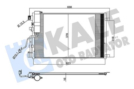 NISSAN Радіатор кондиціонера (конденсатор) Qashqai 1.5dCi 07- Kale 345260