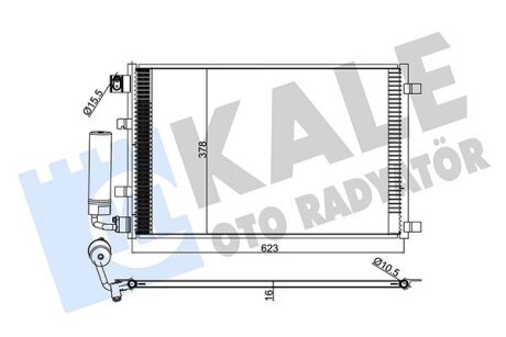 NISSAN Радіатор кондиціонера (конденсатор) без осушувача Qashqai 1.6 07- Kale 345265