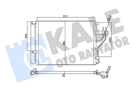 HYUNDAI радіатор кондиціонера ix35,Kia Sportage,Carens IV 10- Kale 345425