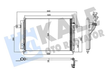 HYUNDAI Радіатор кондиціонера (конденсатор) Getz 1.1/1.6 02- Kale 345430