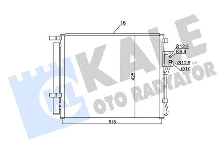 HYUNDAI Радіатор кондиціонера (конденсатор) з осушувачем Santa Fe II 10- Kale 345435