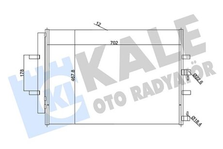 FORD Радіатор кондиціонера (конденсатор) Tourneo Custom,Transit Custom 12- Kale 345695