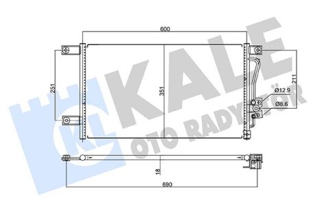 MITSUBISHI Радіатор кондиціонера (конденсатор) L200, Pajero Sport 98- Kale 345785