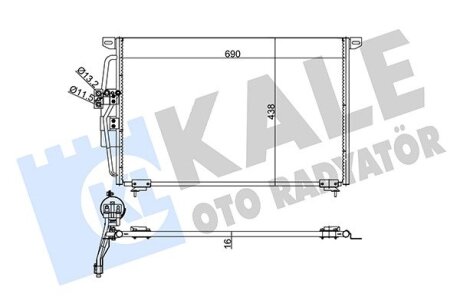 OPEL Радіатор кондиціонера (конденсатор) Omega B 94- Kale 345810