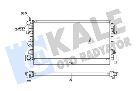 VW радіатор охолодження Audi,Polo,Skoda Fabia,Rapid,Roomster Kale 345835