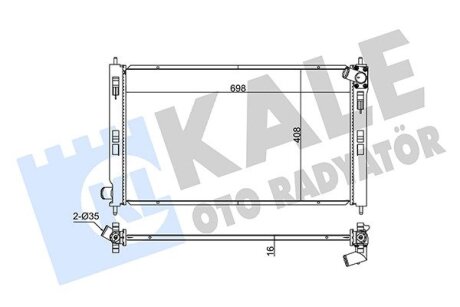 MITSUBISHI Радіатор охолодження двиг. ASX, Lancer VIII, Outlander II, Citroen C-Crosser, Peugeot 1.5/2.2 Kale 345990