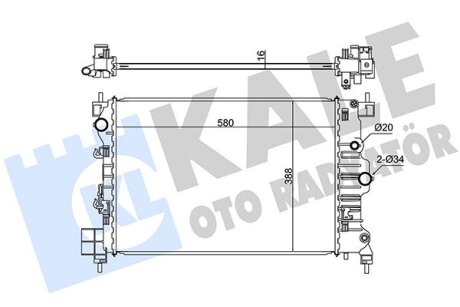 OPEL Радіатор охолодження Mokka 1.6/1.8 12-,Chevrolet Aveo 1.6 11- Kale 346085 (фото 1)