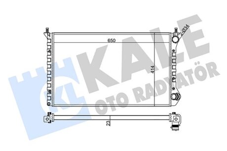 FIAT Радіатор охолодження двиг. Doblo 1.4/1.6/1.9D 01- Kale 346110