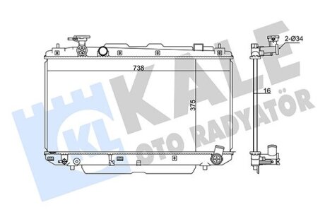 TOYOTA Радиатор охлаждения Rav 4 II 2.0 00- Kale 346215