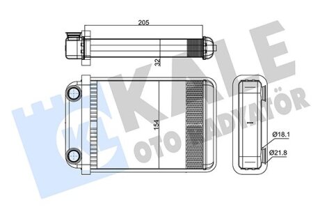 OPEL Радіатор опалення Astra J, K, Cascada, Zafira Tourer 09- Kale 346390