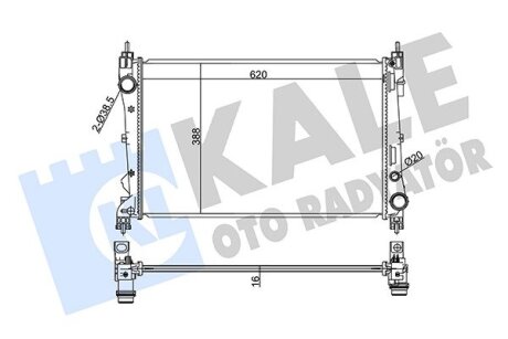 FIAT Радіатор охолодження Doblo 1.3d/1.4 10- Kale 347325