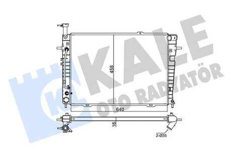 HYUNDAI Радіатор охолодження з АКПП Tucson, Kia Sportage 2.0/2.7 04- Kale 347850 (фото 1)