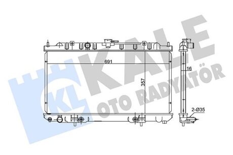 NISSAN радіатор охолодження Almera II 1.8 00- Kale 348055