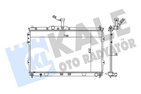 HYUNDAI радіатор охолодження H-1 2.4/2.5CRDi 08- Kale 348345