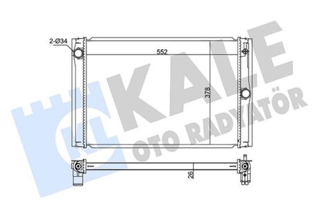 TOYOTA Радіатор системи охолодження двигуна Auris, Corolla 1.4 D-4D 07- Kale 348425