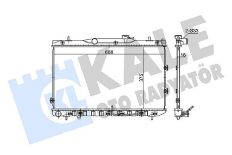 KIA Радіатор охолодження с АКПП Cerato 1.6/2.0 04- Kale 348625