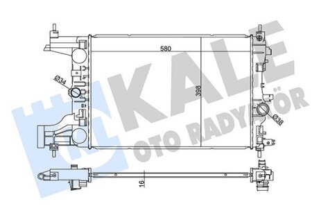 OPEL радіатор охолодження Astra J,Zafira Tourer,Chevrolet Cruze 1.4/1.8 Kale 349200