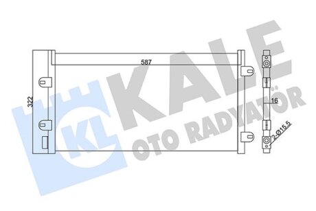 FIAT Радіатор кондиціонера (Конденсатор) Punto 1.2 01- Kale 350565