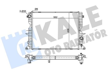 LAND ROVER Радіатор охолодження двиг. Defender 2.2/2.5Td 98-16 Kale 350600