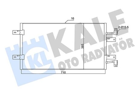 RENAULT Радіатор кондиціонера (конденсатор) без осушувача Trafic II, Opel Vivaro, NISSAN 2.0/2.5cDi 06- Kale 350720