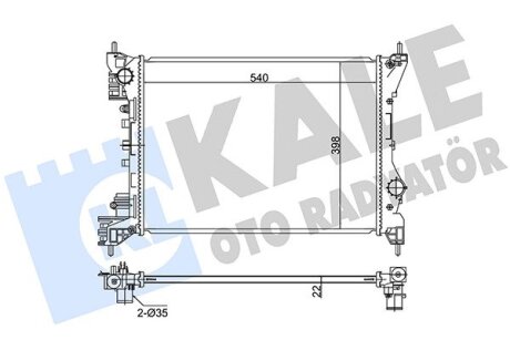 FIAT Радіатор охолодження двиг. Doblo, Opel Combo Tour 1.4 10- Kale 351280