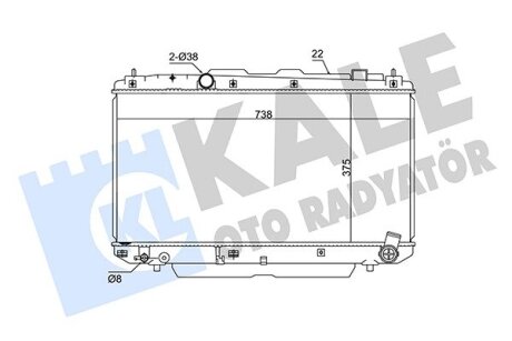 TOYOTA Радіатор охолодження двиг. Rav 4 II 2.0D 01- Kale 351825