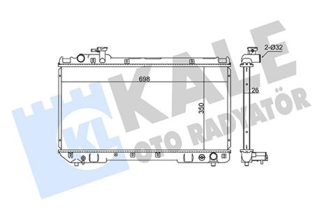 TOYOTA Радиатор охлаждения RAV 4 I 2.0 94- Kale 351915