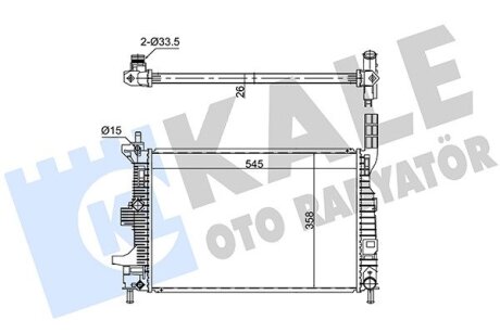 FORD Радіатор охолодження двиг. C-Max II, Focus III, Kuga II, Transit Connect 1.5/1.6TDCi 10- Kale 352845