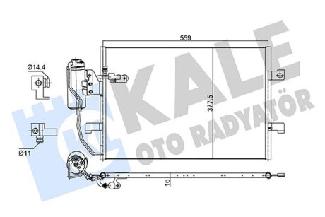 DB Радіатор кондиціонера (конденсатор) W168 00- Kale 353050