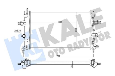 OPEL Радіатор сист. охолодження двиг. Astra G 1.6 02- Kale 354105