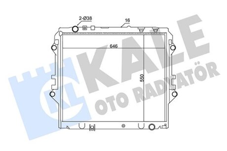 TOYOTA Радіатор охолодження двиг. Fortuner, Hilux VIII 2.4/2.8D 15- Kale 354225