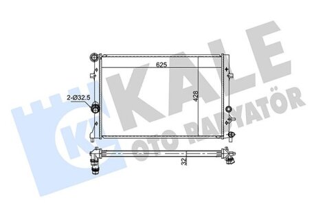 VW радіатор охолодження Audi A3,Caddy III,Golf VI,Jetta IV,Touran,Skoda Octavia II 1.2TSI Kale 354245