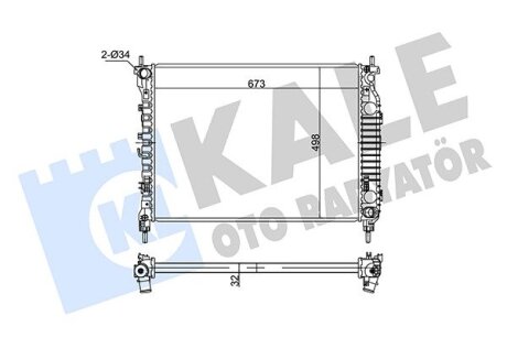 OPEL радіатор охолодження Antara,Chevrolet Captiva 2.0CDTi 10- Kale 354955