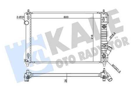 CHEVROLET радіатор охолодження Aveo 1.4 08- Kale 355100