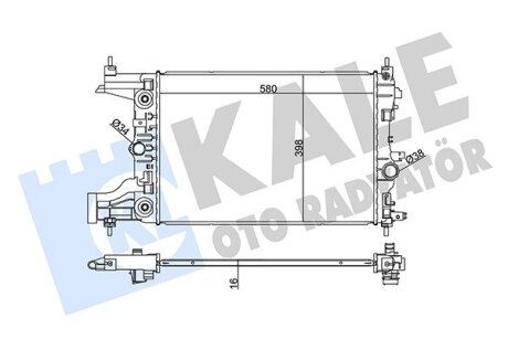 OPEL Радіатор сист. охолодження двиг. Astra J, Chevrolet Cruze 1.6/1.8 09- Kale 355200