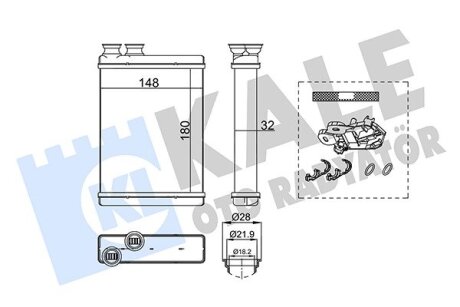 PEUGEOT Радіатор опалення 308 II / 308 SW II HEATER Kale 355235