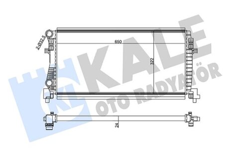 VW Радіатор охолодження двиг. Golf VII, Touran, 1,6TDI 13-, Audi A3 1,6TDI 12-, Skoda Octavia III 1.2TSI/1.6TDI 12- Kale 355555