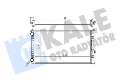 VW Радіатор сист. охолодження Caddy II, Polo, Seat 1.6/1.8 Kale 355590