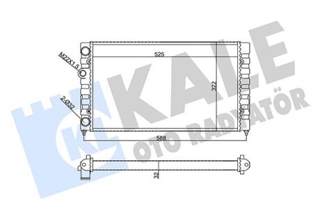 VW Радіатор сист. охолодження Golf III 1.6 91- Kale 355605