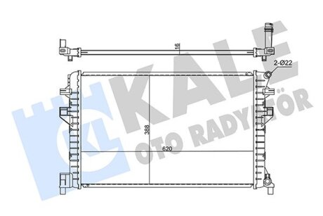 VW Радіатор охолодження двиг. Audi A3, Golf, Passat, Touran, Skoda Karoq, Kodiaq, Octavia III 1.4TSI/2.0TDI Kale 355615