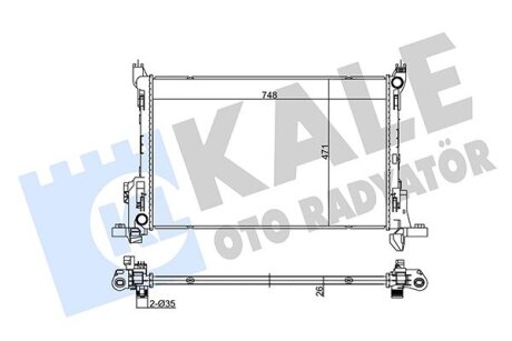 OPEL Радіатор охолодження Vivaro,Renault Trafic III,Nissan,Fiat 1.6dCi 14- Kale 355635