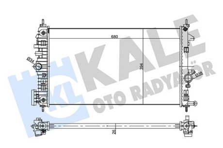 OPEL Радіатор системи охолодження двигуна Insignia 1.6/2.0CDTi 08- Kale 355645