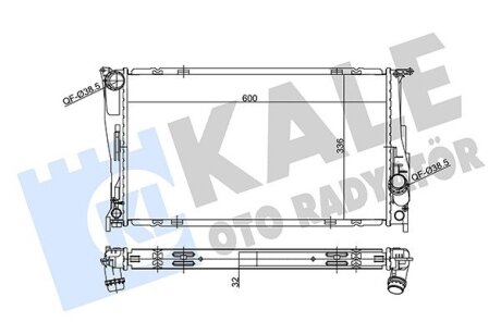 BMW Радіатор охолодження E82, E84, E88, E89, E90, E91, E92 Kale 356230 (фото 1)