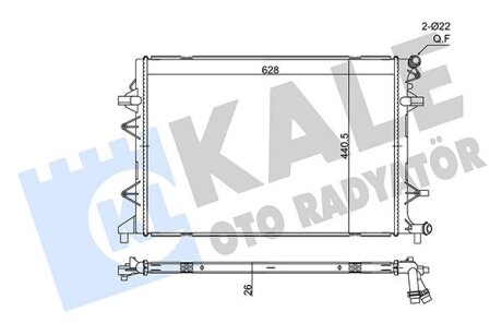 VW Радіатор охолодження BEETLE (5C1, 5C2) 1.4, 2.0 14-, CADDY IV 2.0 15-, SKODA Kale 356340