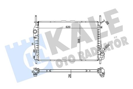 FORD радіатор охолодження Mondeo III 2.0/3.0i/TDCi 00- Kale 356400