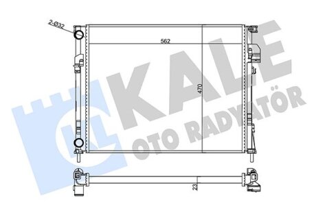 RENAULT Радіатор охолодження Trafic II, Opel Vivaro, Nissan 1.9dCi/2.0 01- Kale 356890